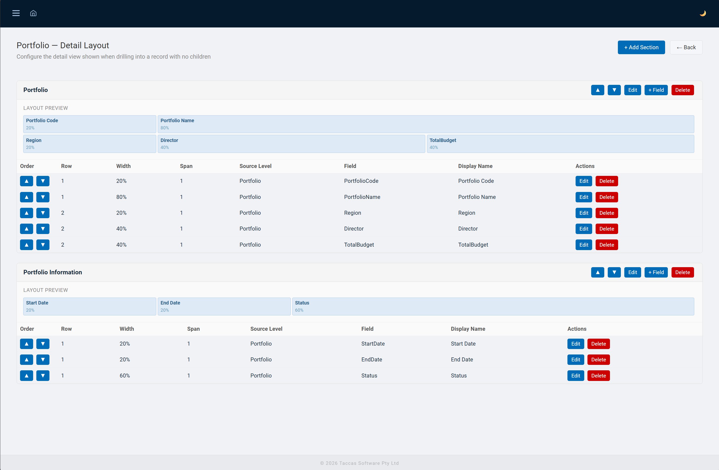 Page Designer showing all templates with level counts and Design Layout buttons