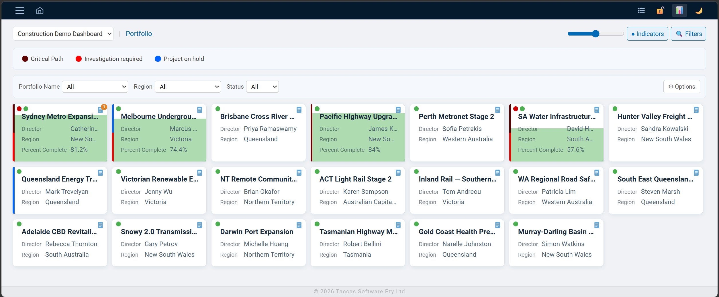 Construction portfolio tile view